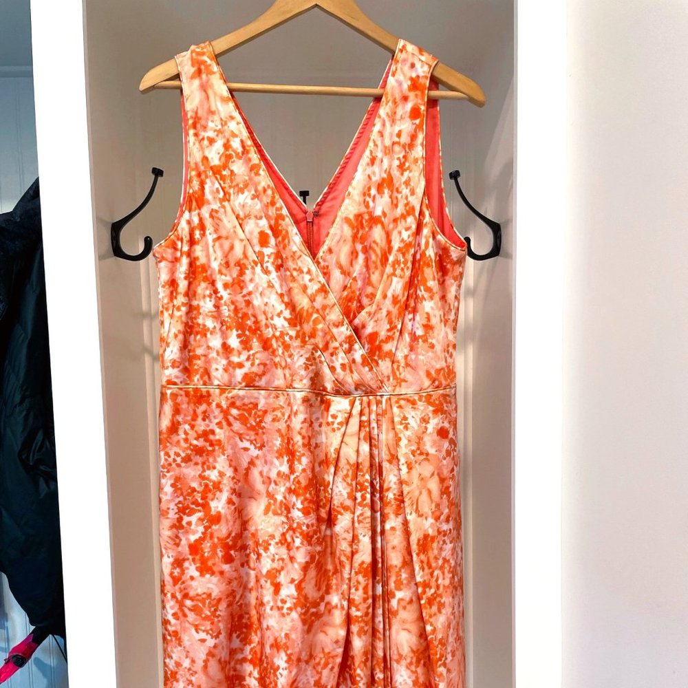 Talbots dress, peachy floral, size 16